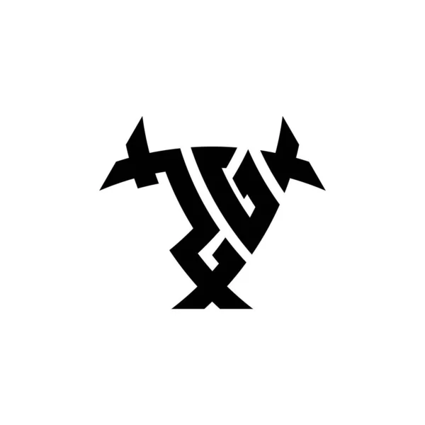 Monogram Логотип Письмо Треугольным Экраном Формы Дизайн Изолирован Белом Фоне — стоковый вектор
