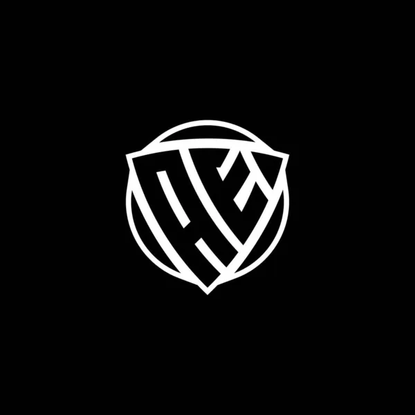 Monogram Logo Letra Con Escudo Triangular Diseño Forma Círculo Sobre — Vector de stock