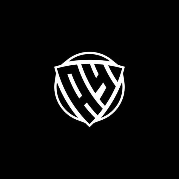 Monogram Logo Písmeno Trojúhelníkovým Štítem Tvar Kruhu Design Izolovaném Pozadí — Stockový vektor