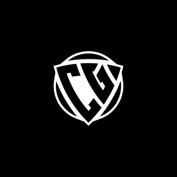 Monogram Logo Lettre Avec Triangle Bouclier Forme Cercle Conception Style — Image vectorielle