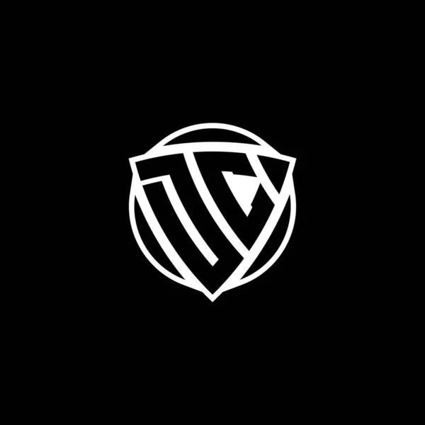 Carta Logotipo Monogram Con Escudo Triangular Diseño Estilo Forma Círculo — Vector de stock