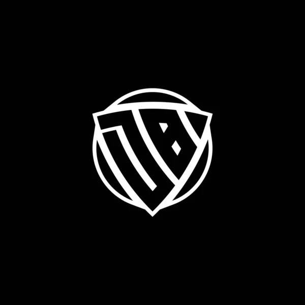 Üçgen Kalkanlı Monogram Logo Harfi Izole Arkaplanda Daire Şekli Tasarımı — Stok Vektör
