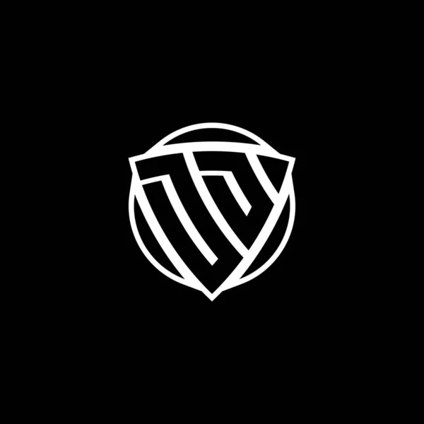 Carta Logotipo Monogram Con Escudo Triangular Diseño Estilo Forma Circular — Archivo Imágenes Vectoriales