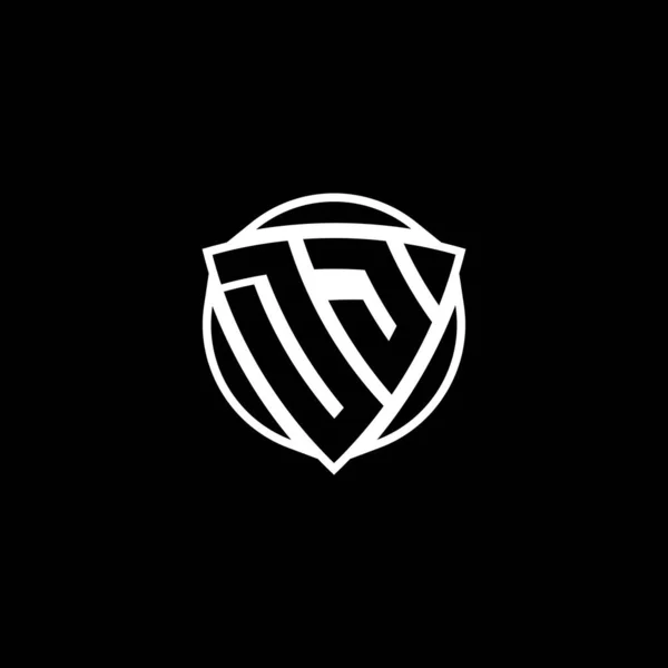 Monogram Logo Písmeno Trojúhelníkovým Štítem Kruhovým Tvarem Design Izolovaném Pozadí — Stockový vektor