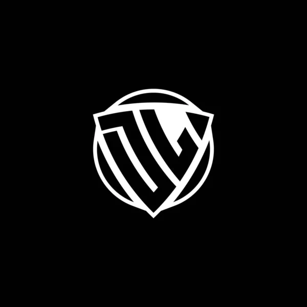 Monogram Logo Písmeno Trojúhelníkovým Štítem Stylem Kruhu Design Izolovaném Pozadí — Stockový vektor