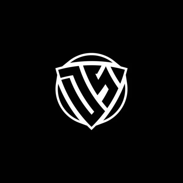 Monogram Logo Letra Con Escudo Triangular Diseño Estilo Forma Círculo — Archivo Imágenes Vectoriales