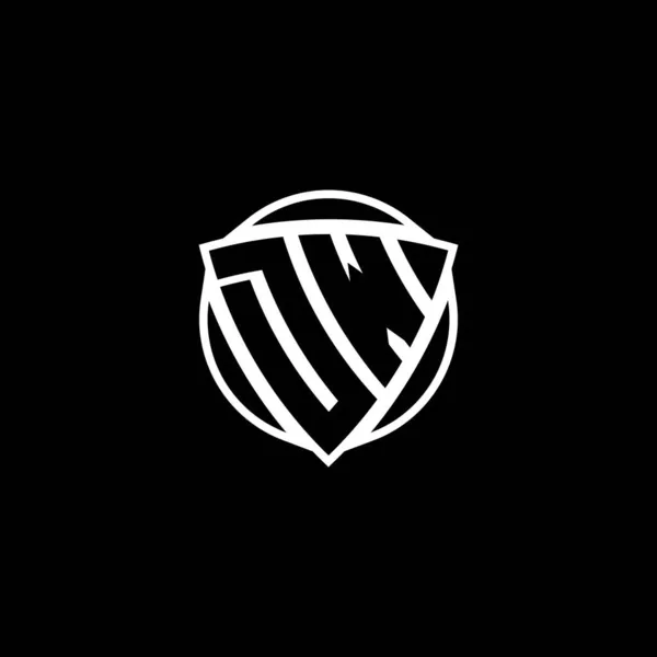 Logo Monogram Lettera Con Scudo Triangolo Disegno Stile Forma Cerchio — Vettoriale Stock