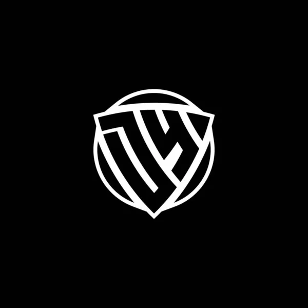 Monogram Logo Písmeno Trojúhelníkovým Štítem Tvar Kruhu Design Izolovaném Pozadí — Stockový vektor