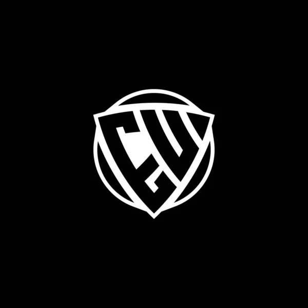 Logo Monogram Lettre Avec Triangle Bouclier Forme Cercle Conception Style — Image vectorielle