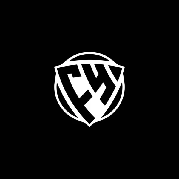 Monogram Logo Lettre Avec Triangle Bouclier Forme Cercle Conception Style — Image vectorielle