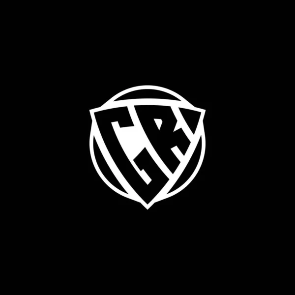 Monogram Logo Lettre Avec Triangle Bouclier Forme Cercle Conception Style — Image vectorielle