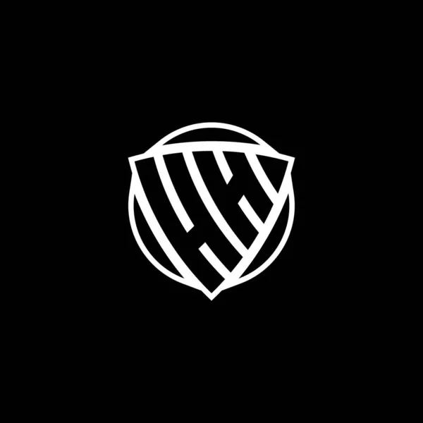 Logotipo Monograma Letra Com Escudo Triangular Design Estilo Forma Círculo — Vetor de Stock