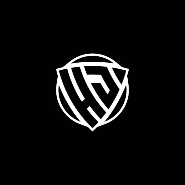 Logo Monogram Písmeno Trojúhelníkovým Štítem Stylem Kruhového Tvaru Izolovaném Pozadí — Stockový vektor