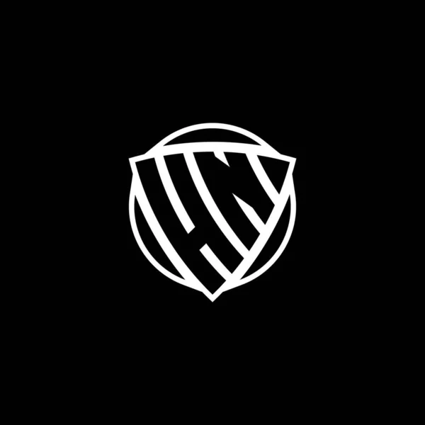 Logo Lettera Monogram Con Scudo Triangolo Disegno Forma Cerchio Sfondo — Vettoriale Stock