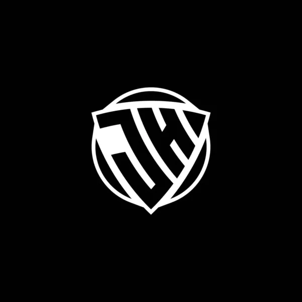 Logo Monogramu Písmeno Trojúhelníkovým Štítem Stylem Kruhu Izolovaném Pozadí Logo — Stockový vektor