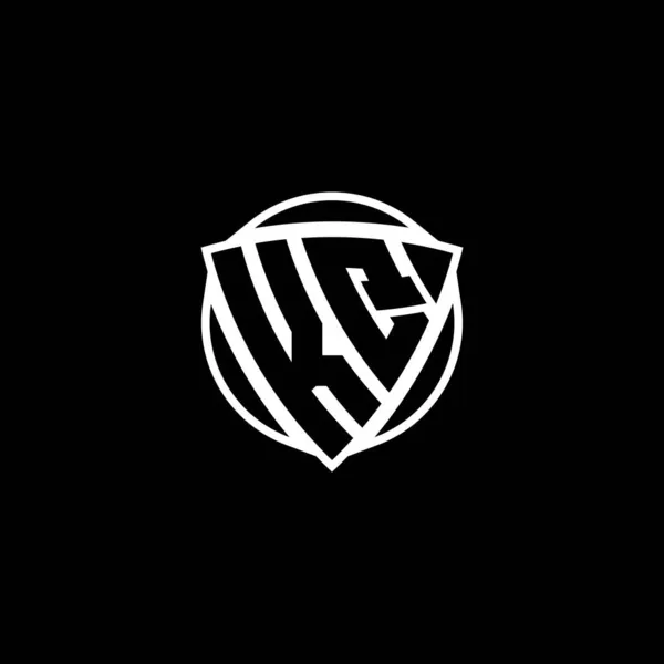 Üçgen Kalkanlı Monogram Logo Harfi Izole Arkaplanda Daire Şekli Tasarımı — Stok Vektör