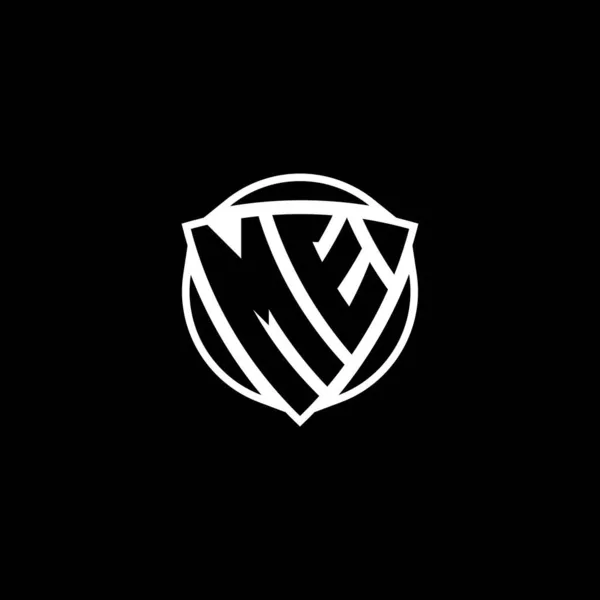 Monogram Logo Písmeno Trojúhelníkovým Štítem Stylem Kruhu Design Izolovaném Pozadí — Stockový vektor