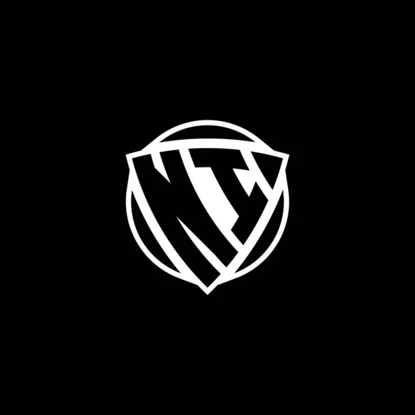 Logo Buchstabe Mit Dreieckigem Schild Und Kreisförmigem Design Auf Isoliertem — Stockvektor