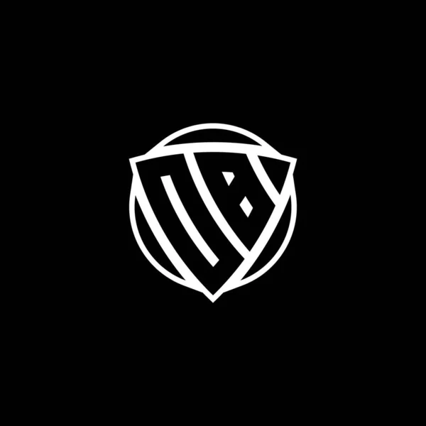 Monogram Logo Letra Con Escudo Triangular Diseño Estilo Forma Círculo — Archivo Imágenes Vectoriales