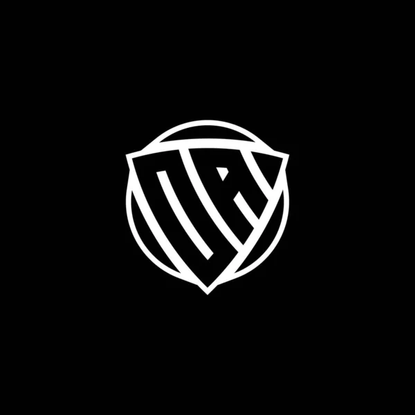 Logo Písmeno Trojúhelníkovým Štítem Stylem Kruhového Tvaru Izolovaném Pozadí Logo — Stockový vektor