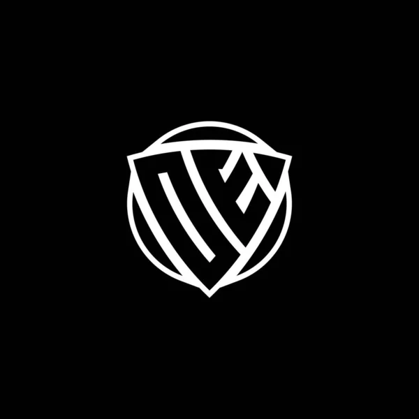 Lettera Logo Monogram Con Scudo Triangolo Disegno Stile Forma Cerchio — Vettoriale Stock
