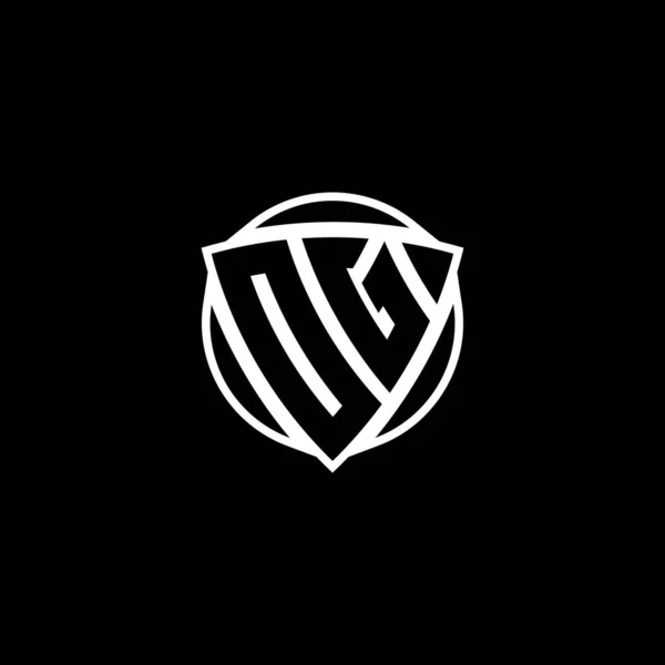 Monogram Logo Letra Con Escudo Triangular Diseño Estilo Forma Círculo — Archivo Imágenes Vectoriales