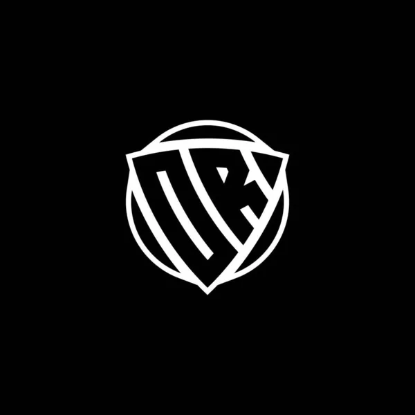 Lettera Logo Monogramma Con Scudo Triangolo Disegno Stile Forma Cerchio — Vettoriale Stock
