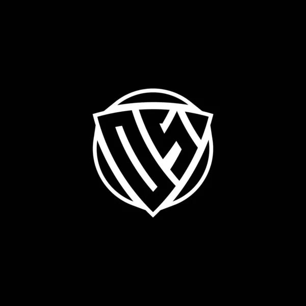 Monogram Logo Letra Con Escudo Triangular Diseño Estilo Forma Círculo — Vector de stock