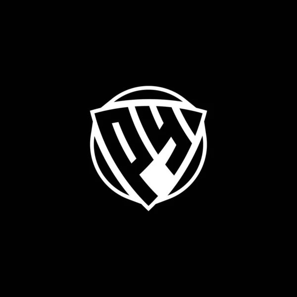 Logo Monogram Písmeno Trojúhelníkovým Štítem Stylem Kruhu Design Izolovaném Pozadí — Stockový vektor