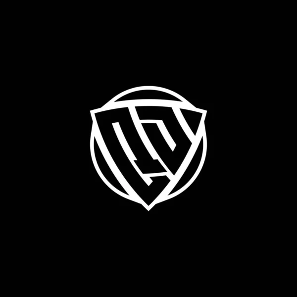 Monogram Logo Písmeno Trojúhelníkovým Štítem Stylem Kruhu Design Izolovaném Pozadí — Stockový vektor