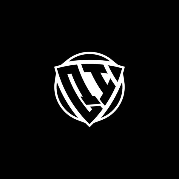 Monogram Logo Písmeno Trojúhelníkovým Štítem Stylem Kruhu Design Izolovaném Pozadí — Stockový vektor