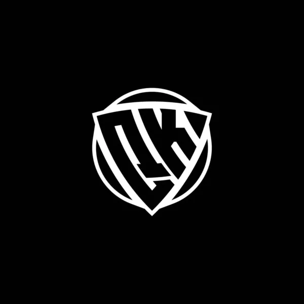 Monogram Logo Písmeno Trojúhelníkovým Štítem Kruhovým Tvarem Design Izolovaném Pozadí — Stockový vektor