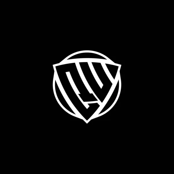 Monogramm Logo Buchstabe Mit Dreieck Schild Und Kreisförmigem Design Auf — Stockvektor
