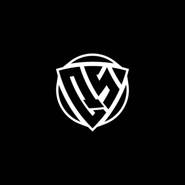 Monogram Logo Lettre Avec Triangle Bouclier Forme Cercle Conception Style — Image vectorielle