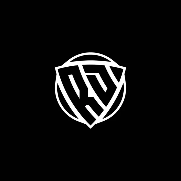 Monogram Logo Písmeno Trojúhelníkovým Štítem Tvar Kruhu Design Izolovaném Pozadí — Stockový vektor