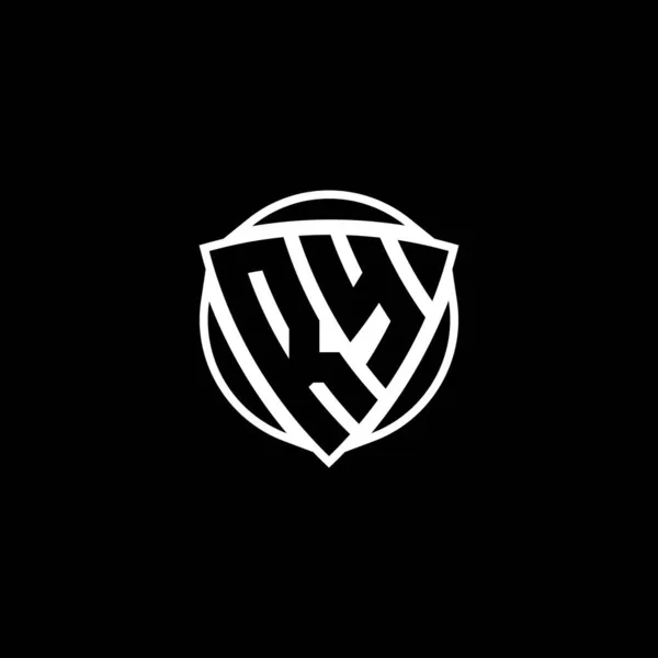 Monogram Logo Písmeno Trojúhelníkovým Štítem Kruhovým Tvarem Design Izolovaném Pozadí — Stockový vektor