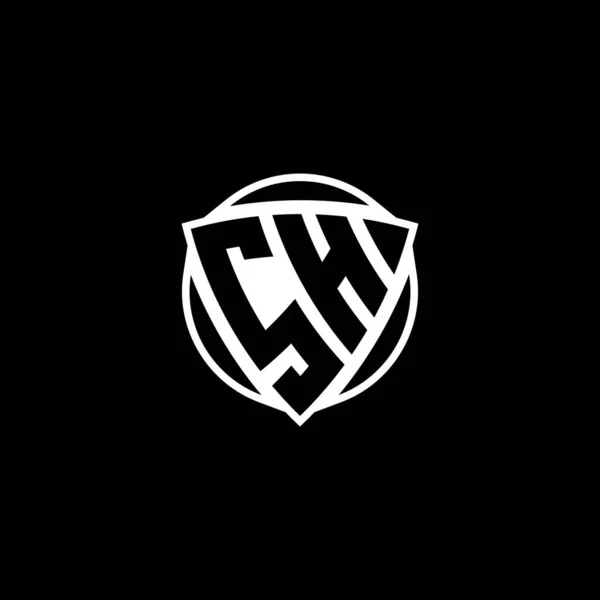 Monogram Logo Letter Met Driehoekig Schild Cirkel Vorm Ontwerp Geïsoleerde — Stockvector