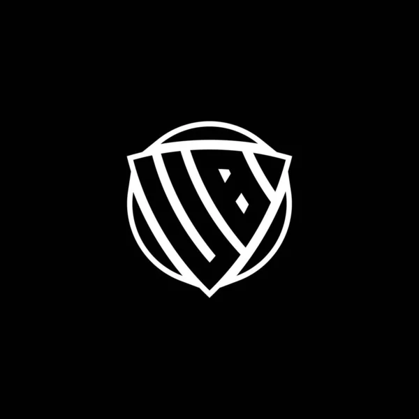Üçgen Kalkanlı Monogram Logo Harfi Izole Edilmiş Arkaplanda Daire Şekli — Stok Vektör