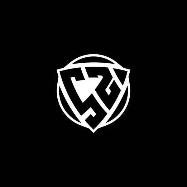 Monogramm Logo Buchstabe Mit Dreiecksschild Und Kreisförmigem Design Auf Isoliertem — Stockvektor