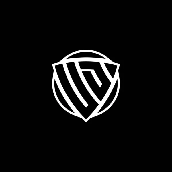 Logo Monogram Písmeno Trojúhelníkovým Štítem Stylem Kruhu Design Izolovaném Pozadí — Stockový vektor