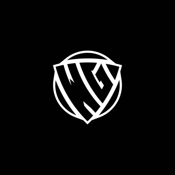 Monogram Logo Písmeno Trojúhelníkovým Štítem Kruhovým Tvarem Design Izolovaném Pozadí — Stockový vektor