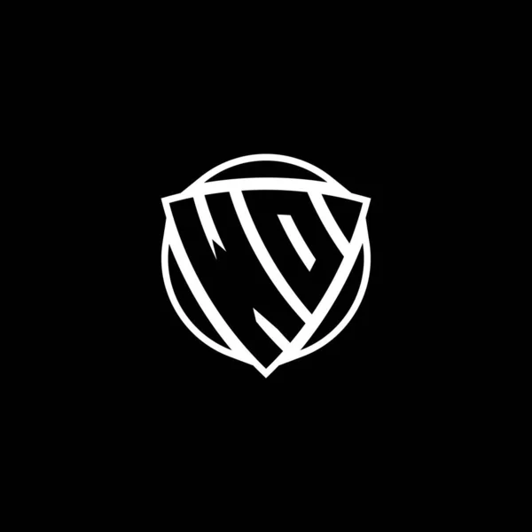 Monogramm Logo Buchstabe Mit Dreieck Schild Und Kreis Form Stil — Stockvektor