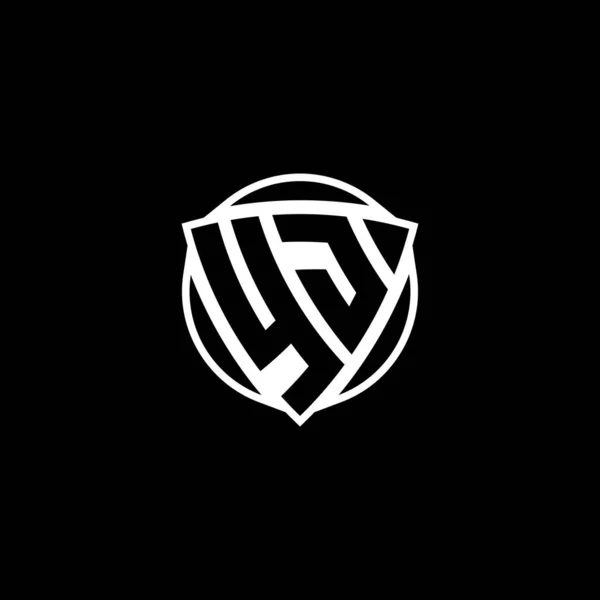 Logo Monogram Trójkątną Tarczą Okrągłym Kształtem Odosobnionym Tle Logo Monografii — Wektor stockowy