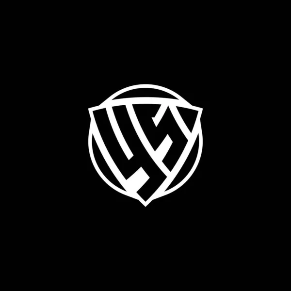 Буква Логотипа Monogram Треугольным Щитом Дизайном Формы Круга Изолированном Фоне — стоковый вектор