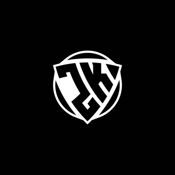 Monogram Logo Brev Med Trekant Skjold Cirkel Form Stil Design – Stock-vektor