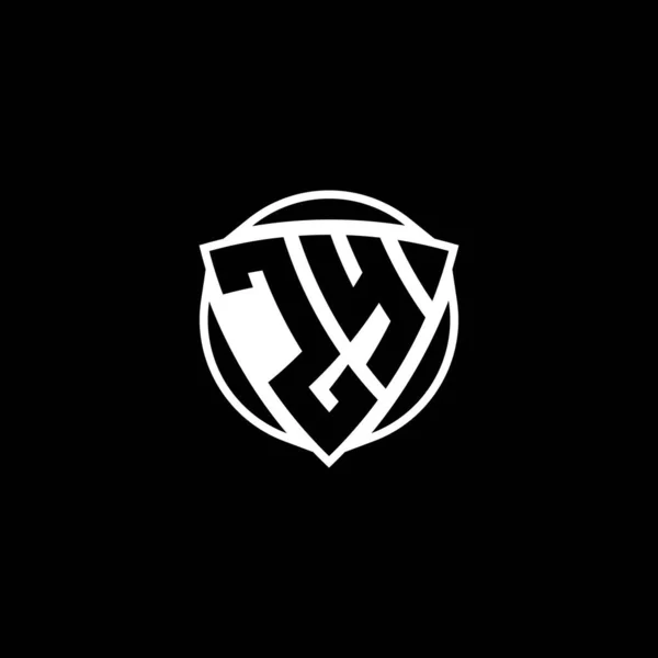 Litera Logo Monogram Trójkątną Tarczą Okrągłym Kształtem Odosobnionym Tle Logo — Wektor stockowy