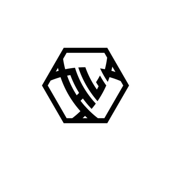 Буква Логотипа Monogram Треугольной Формой Шестиугольной Розы Логотип Монограммы Треугольника — стоковый вектор