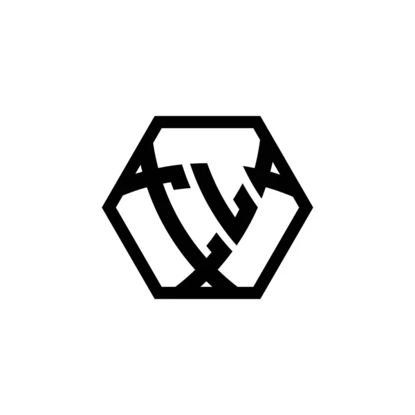 Monogram Logo Letter Triangle Shield Shape Hexagonal Rounded Triangle Monogram — Stock Vector