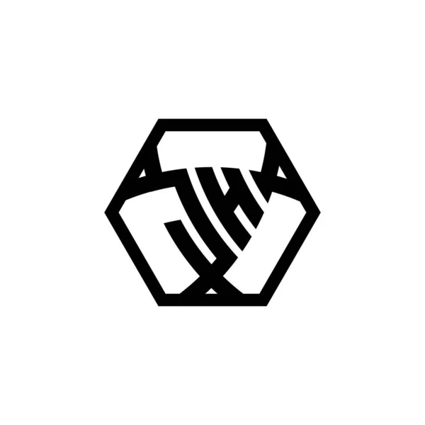 Буква Логотипа Monogram Шестиугольной Ротационной Формой Треугольника Логотип Монограммы Треугольника — стоковый вектор