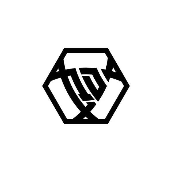 Monogram Logo Harfi Üçgen Şekilli Altıgen Yuvarlak Üçgen Monogram Logosu — Stok Vektör